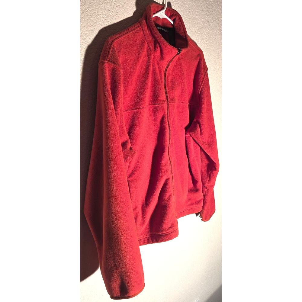 L.L. Bean Burnt Orange Full Zip Fleece Sweater - Men's Large - Picture 3 of 6